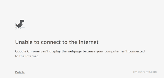 Google chrome offline dinosaur game