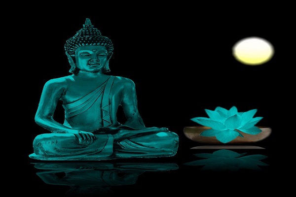 Meditating buddha stone