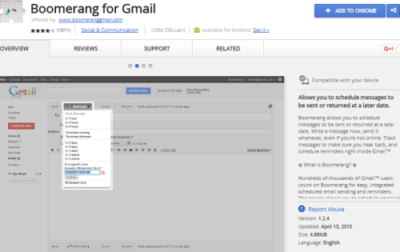 Boomerang for gmail best chrome extension