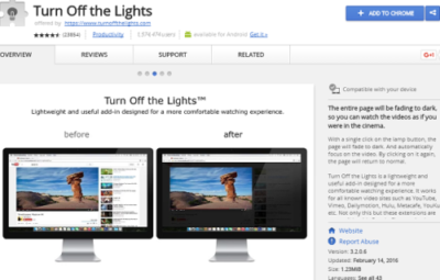turn off the lights best chrome extension