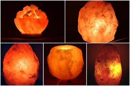 Different types of rock salt lamp