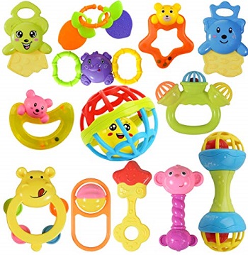 WISHKEY Colorful Rattles and Teethers for kids