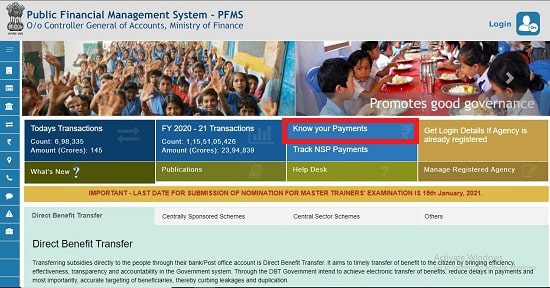 pfms know your payment